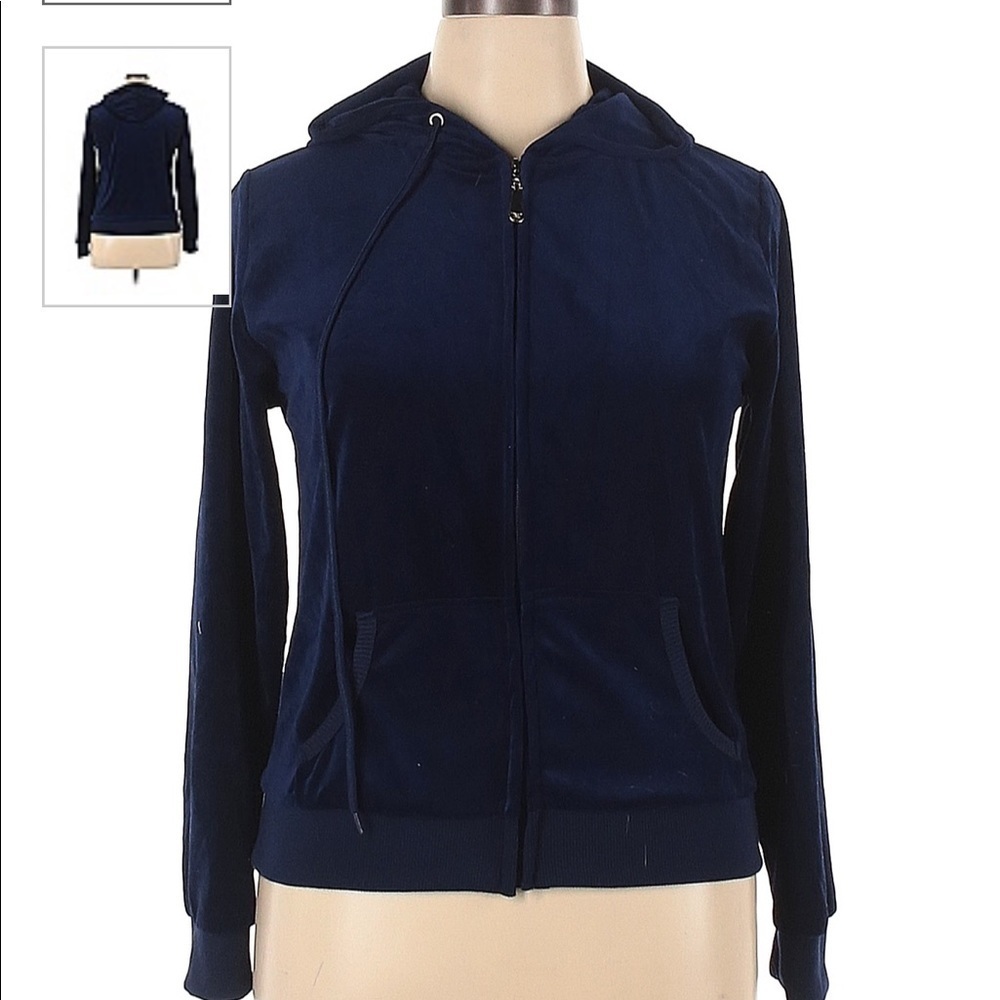 NWT White Mark NAVY BLUE HOODIE JACKET.size Medium